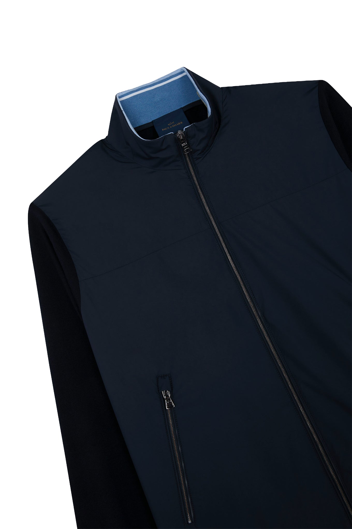 Hybrid zip up cardigan in Ultralight microfiber and wool