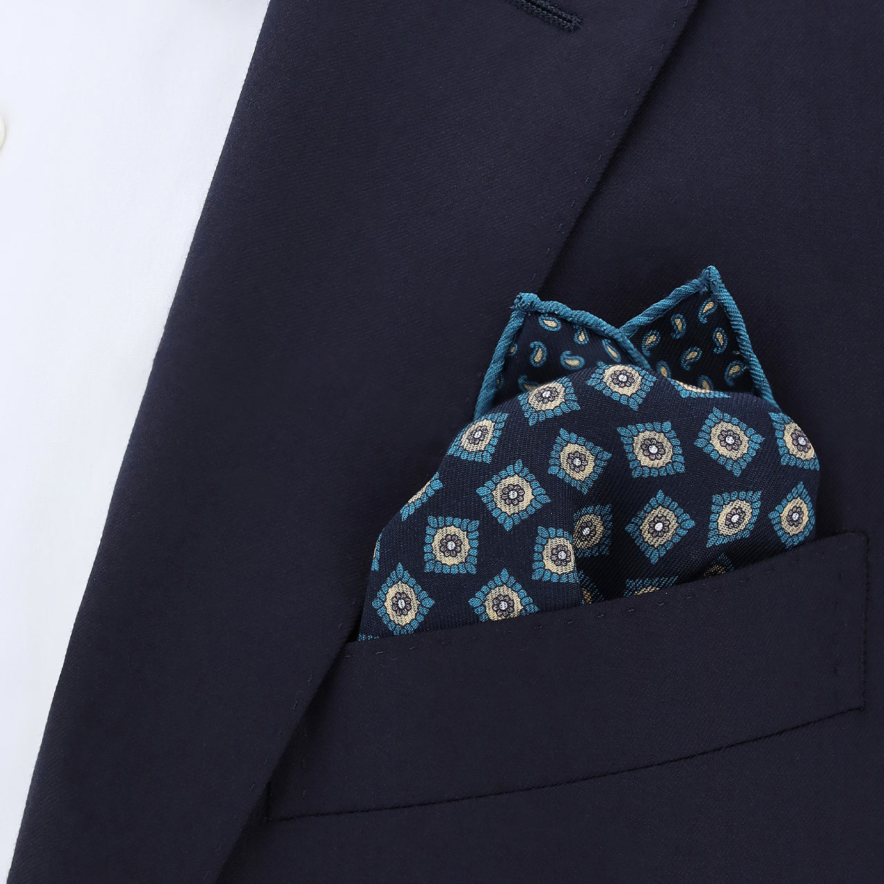 silk double print pocket square