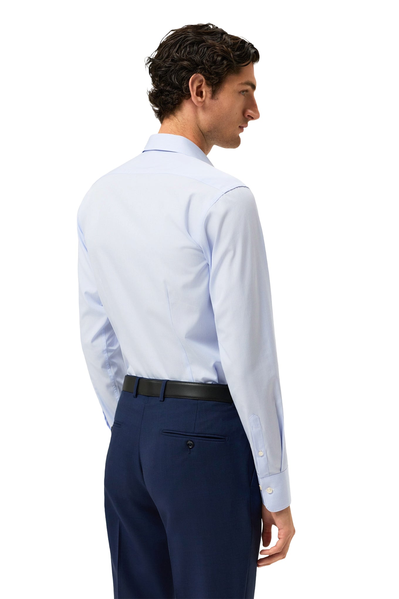Slim Fit Striped Formal Shirt With Dublin Collar