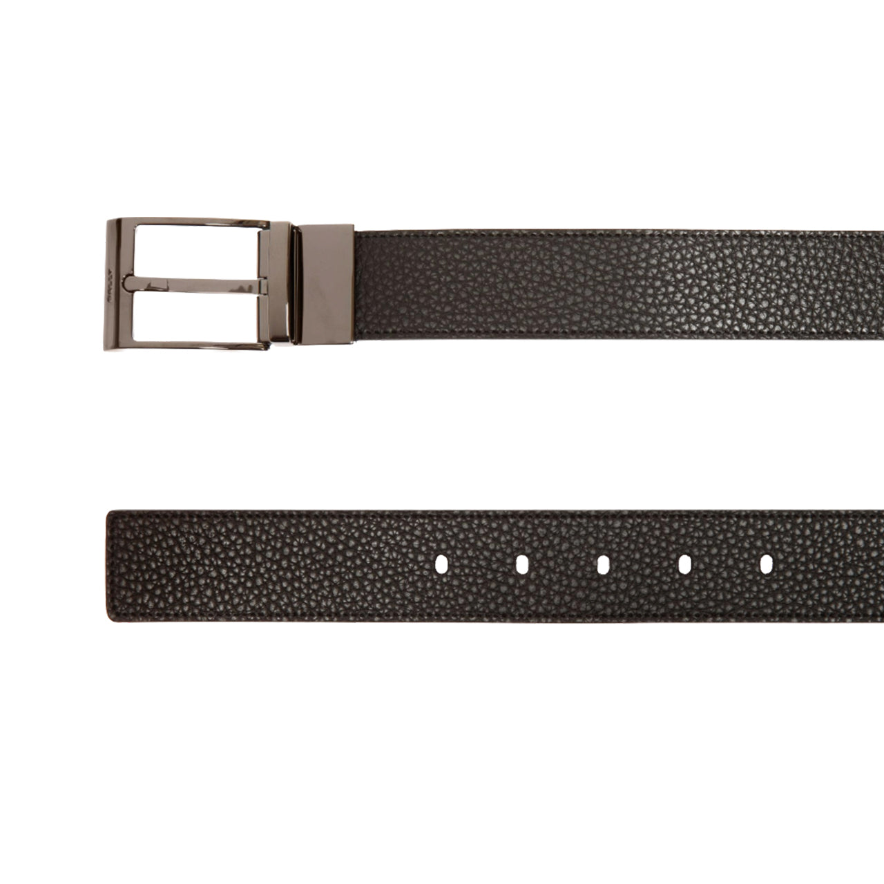 Shiffie 35mm Reversible And Adjustable Belt in Black And Ebony Leather