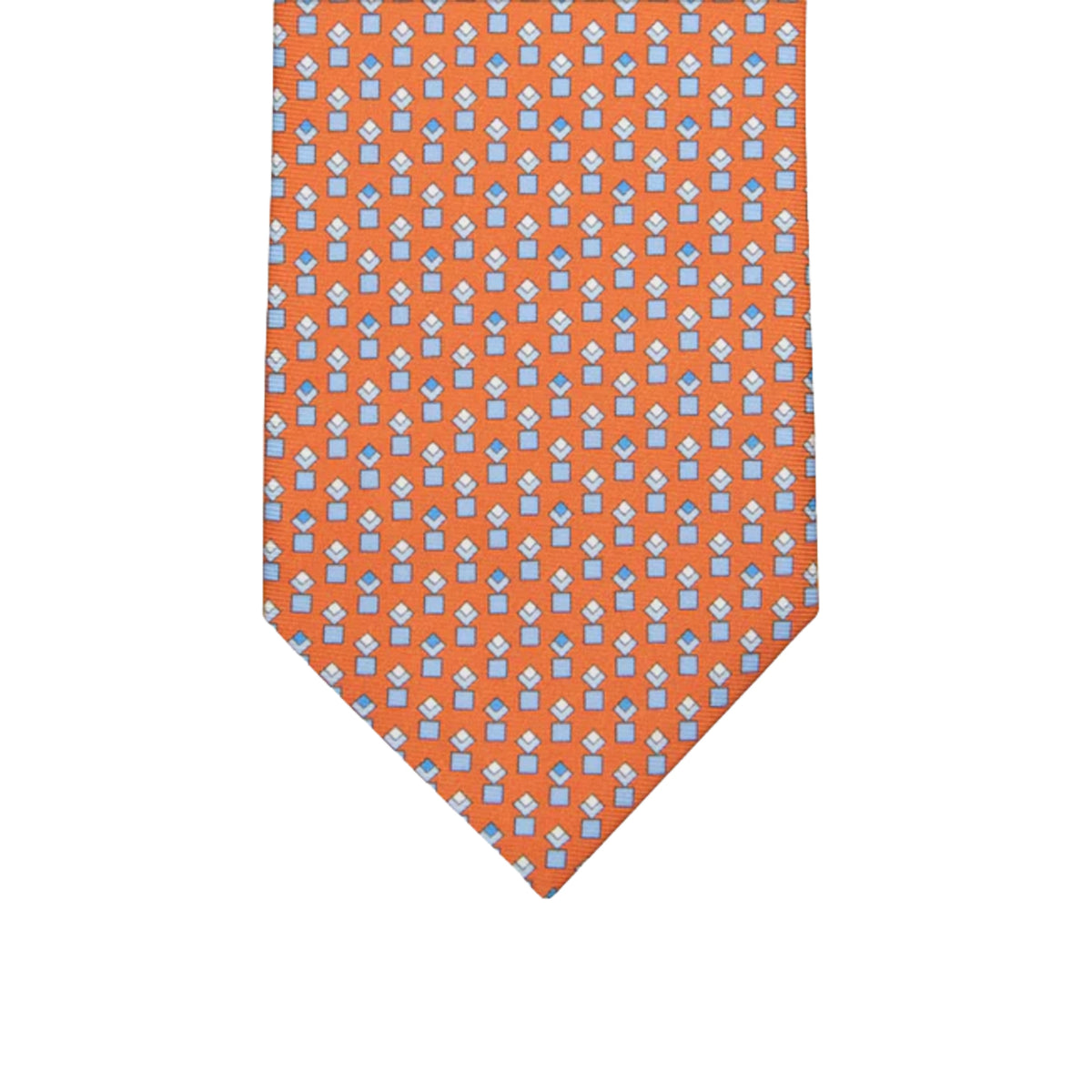 3-fold Tie in Geometric Pattern Orange - M34186