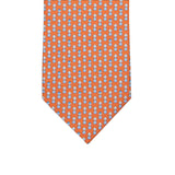 3-fold Tie in Geometric Pattern Orange - M34186