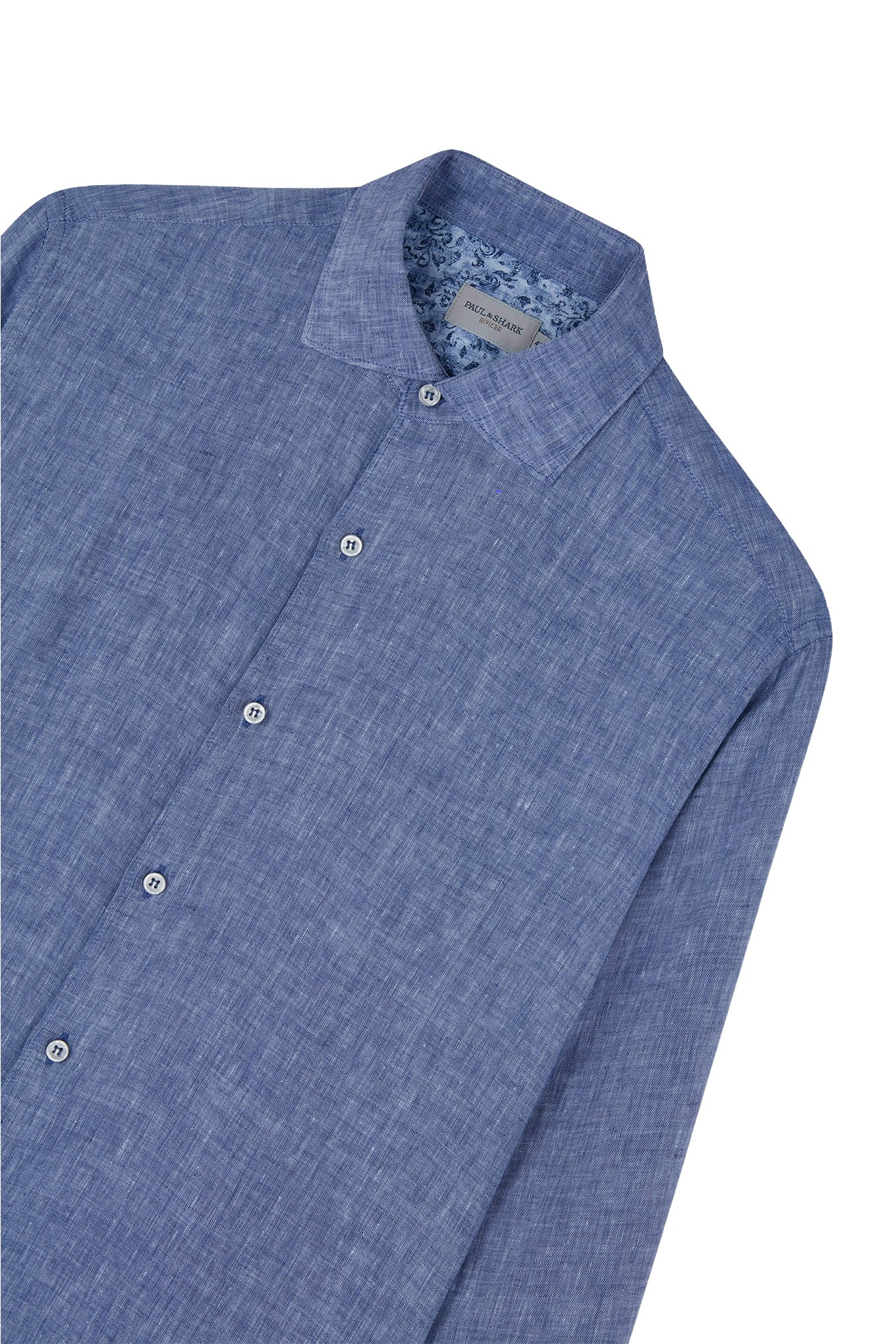 Camicia in lino con dettagli stampati