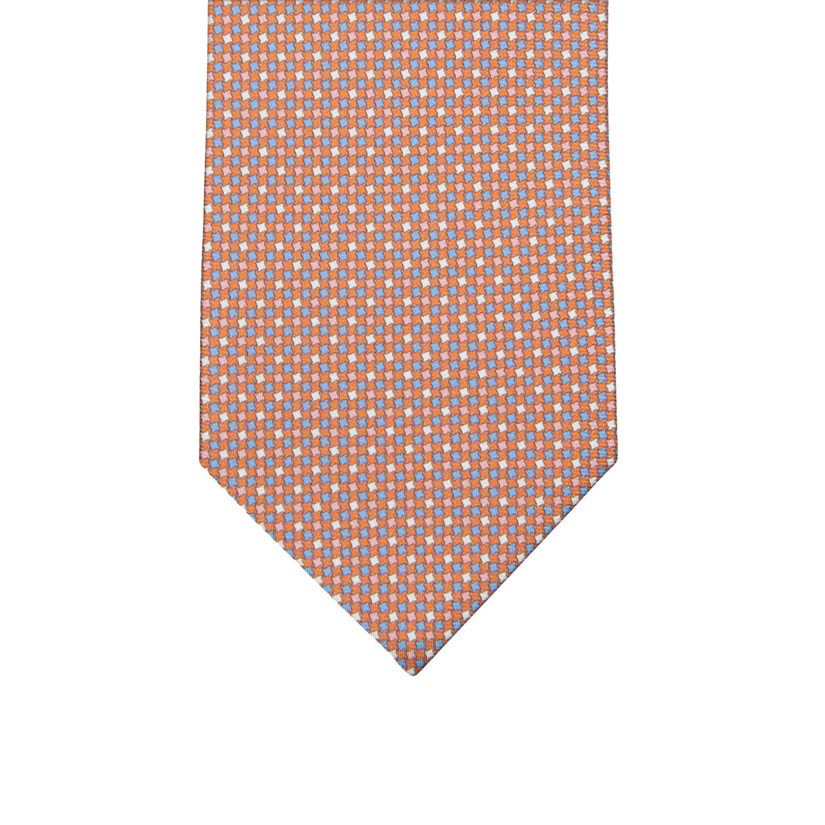 3-fold Tie in Geometric Pattern Orange - MOA409