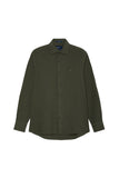 Regular Fit Overdye Poplin Shirt With Open Collar