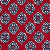 3-Fold Tie in Irish Linen Geometric Pattern Red-M6458