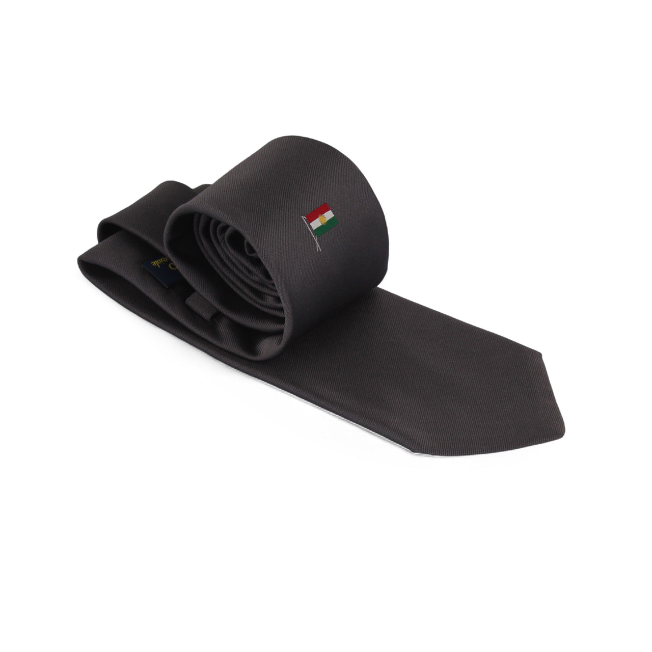 Dark Gray Talarico Silk Tie – Kurdistan Flag Edition