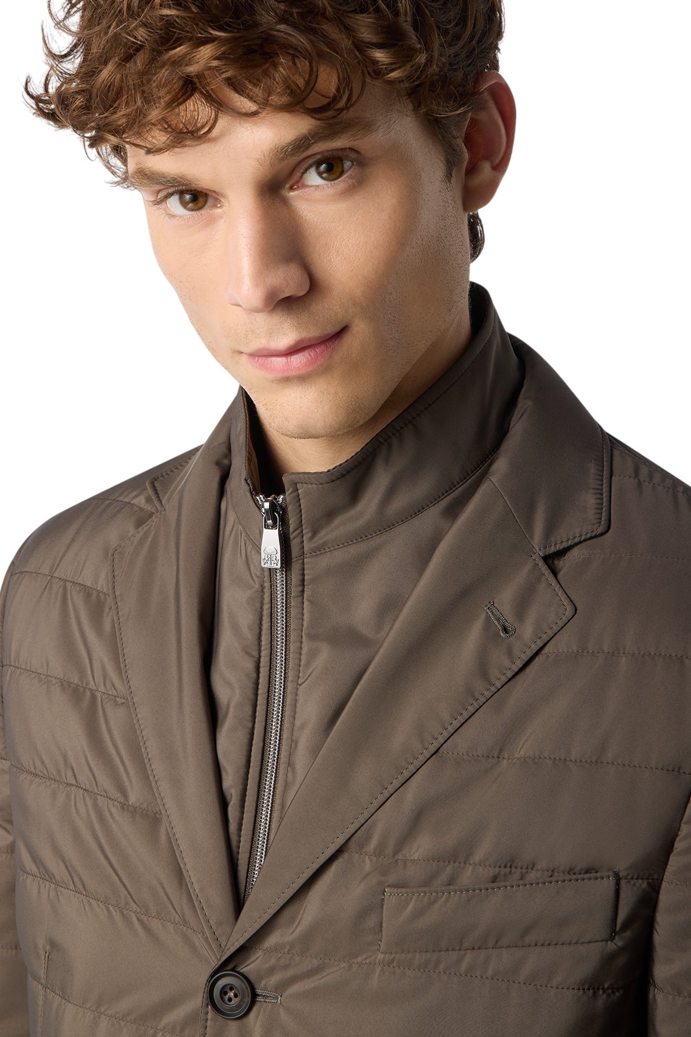 Brown poplin Corneliani jacket