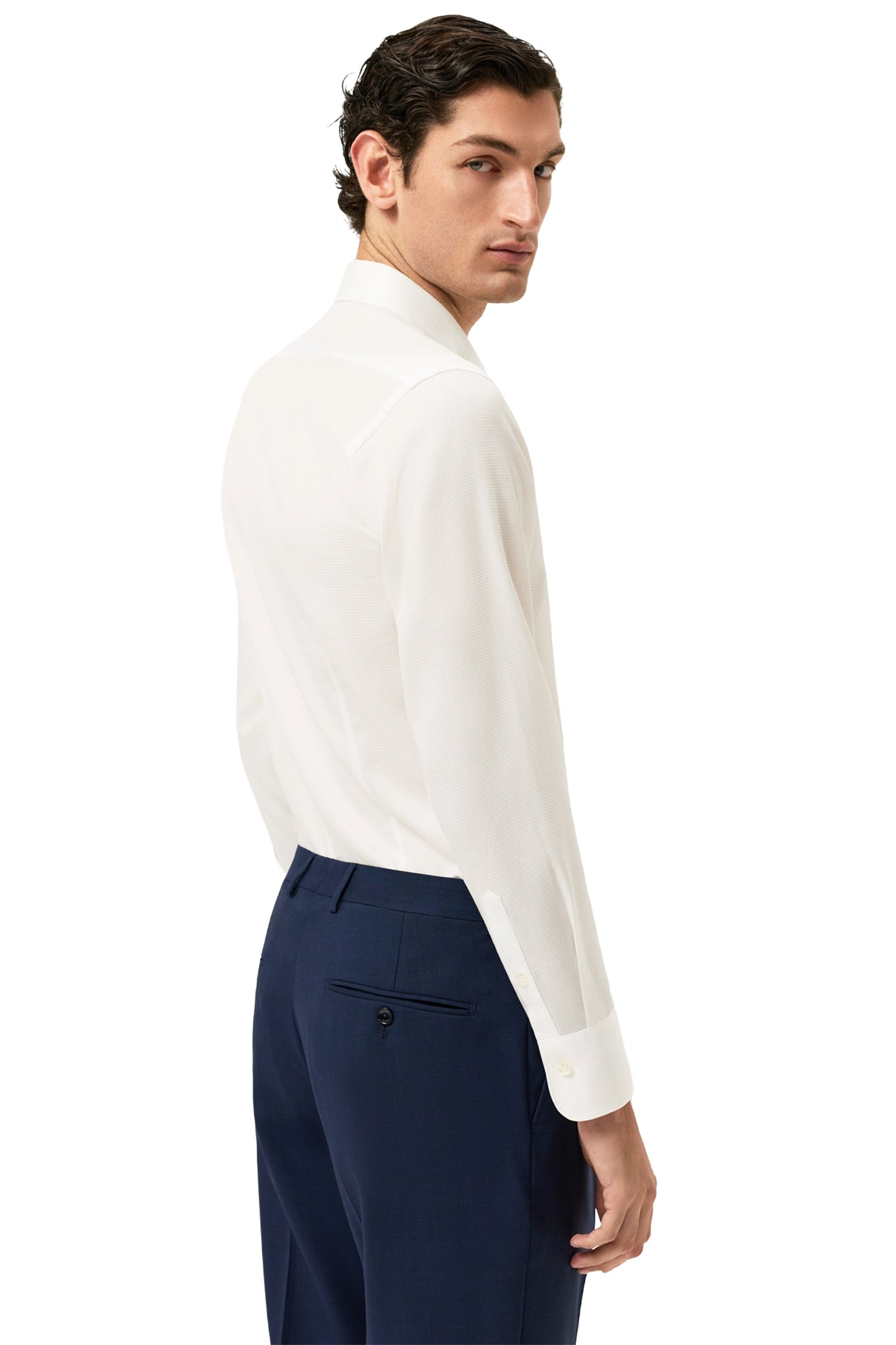 Slim Fit Dobby Formal Shirt With Oxford Collar