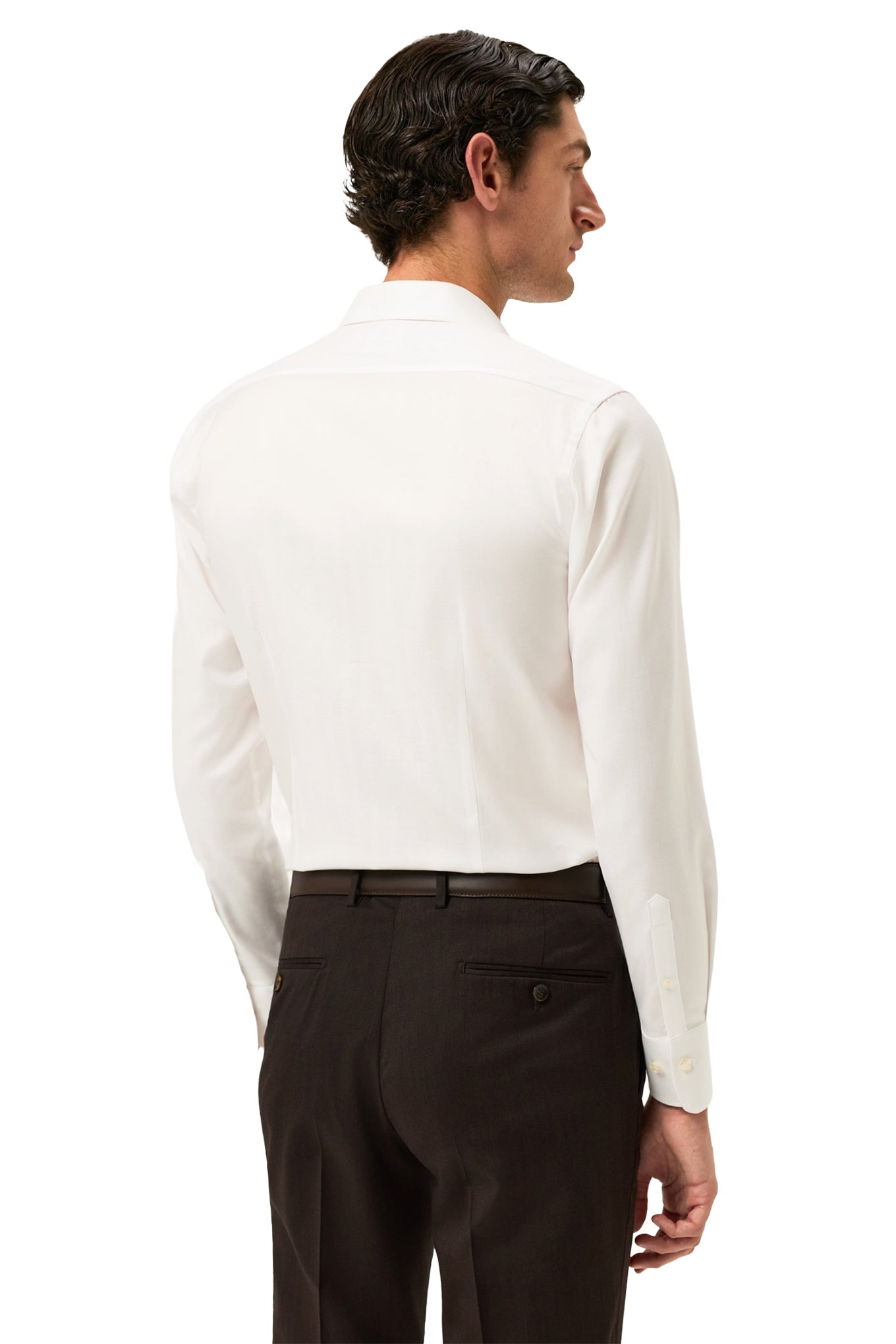 Slim Fit Herringbone Formal Shirt With Dublin Collar