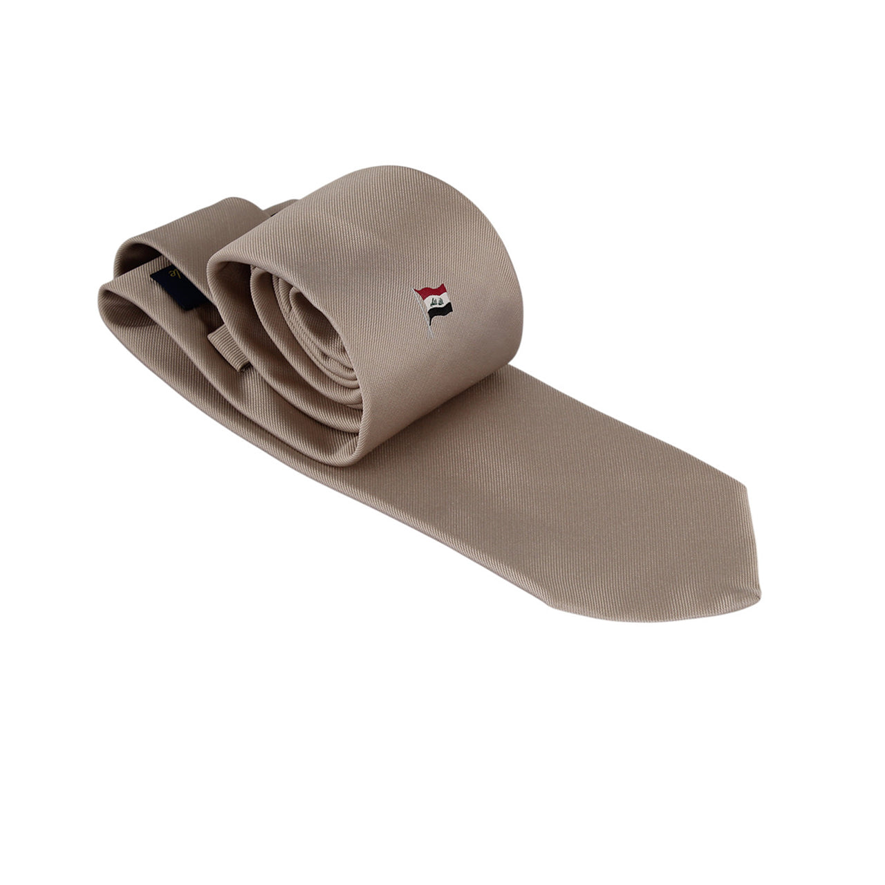 Dark Beige Talarico Silk Tie – Iraq Flag Edition