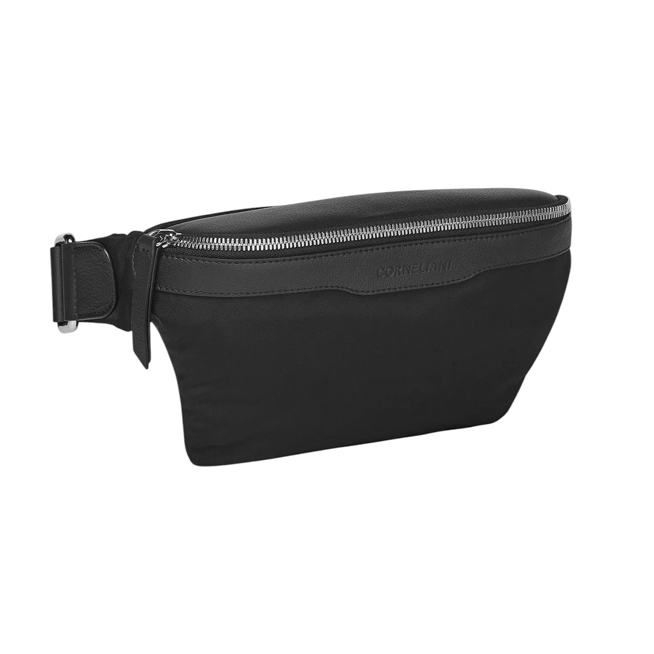 Black bum bag with adjustable shoulder strap