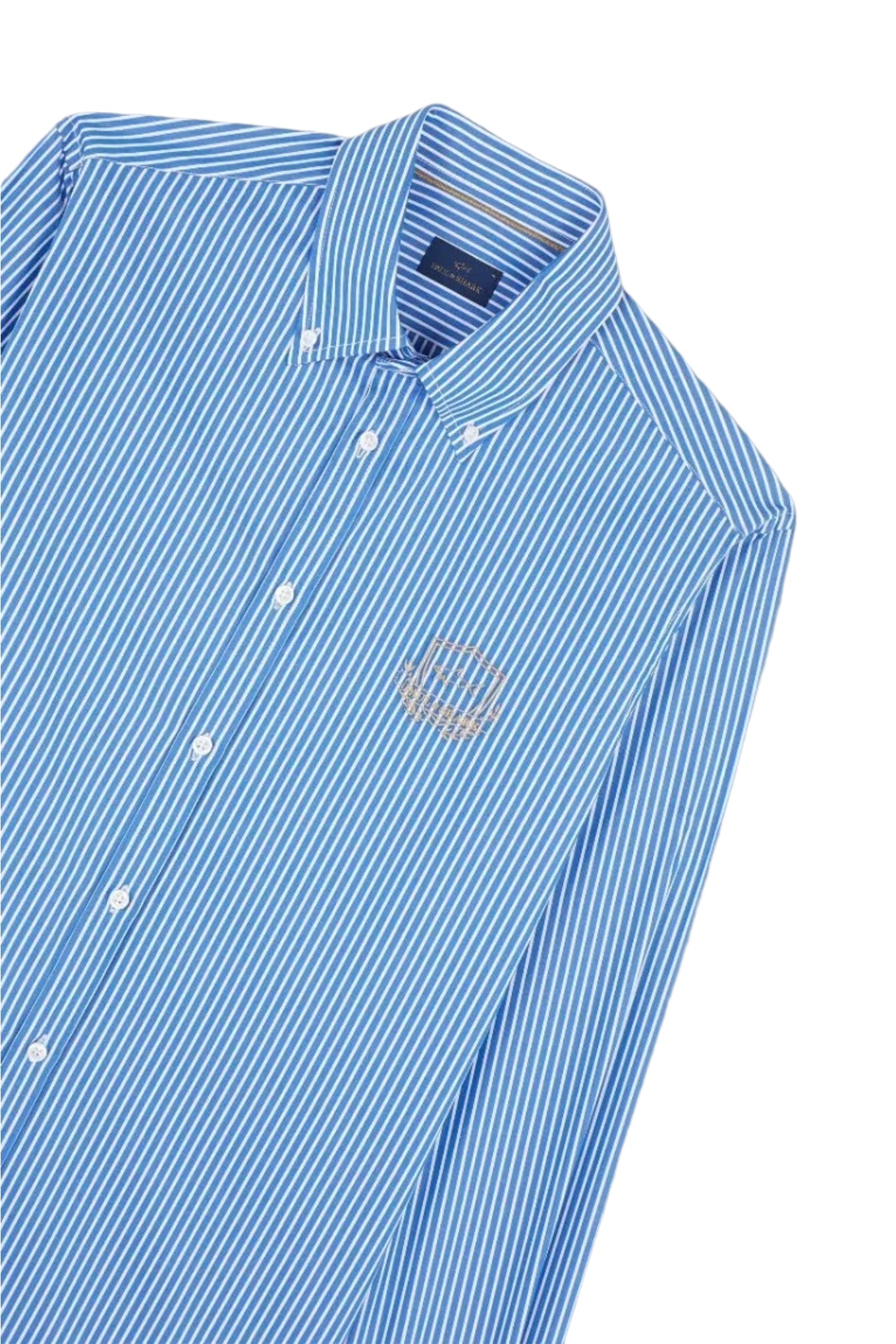 Cotton poplin shirt with emblem on chest