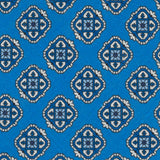 3-Fold Tie in Irish Linen Geometric Pattern Blue-M6458