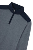 MENS WOOL HALF ZIP SWEATER WITH TYPHOON INSERT STEEL