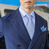 3-fold Tie in White Linked Pattern Silk - MO9962