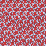 3-fold Silk Tie with Kitten Pattern Red - M49155
