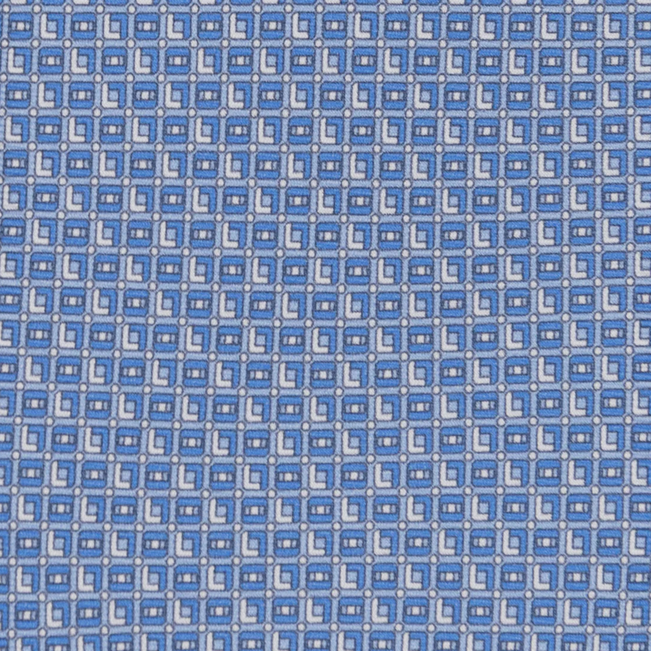 3-fold Tie in Geometric Pattern Sky Blue - M49796