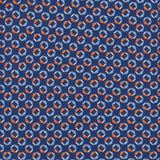 3-fold Tie in Geometric Pattern Blue Orange Silk - MO9983