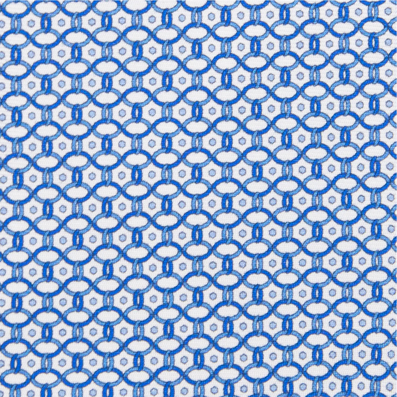 3-fold Tie in White Linked Pattern Silk - MO9962