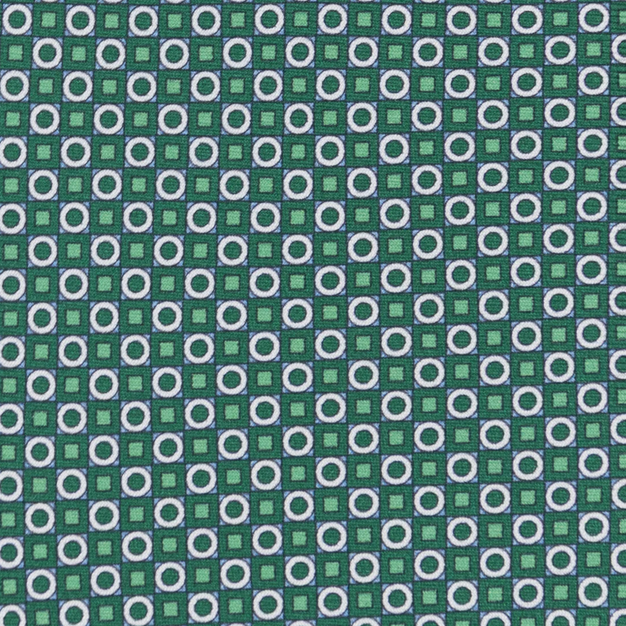 3-fold Silk Tie with Geometric Pattern in Green - M49115