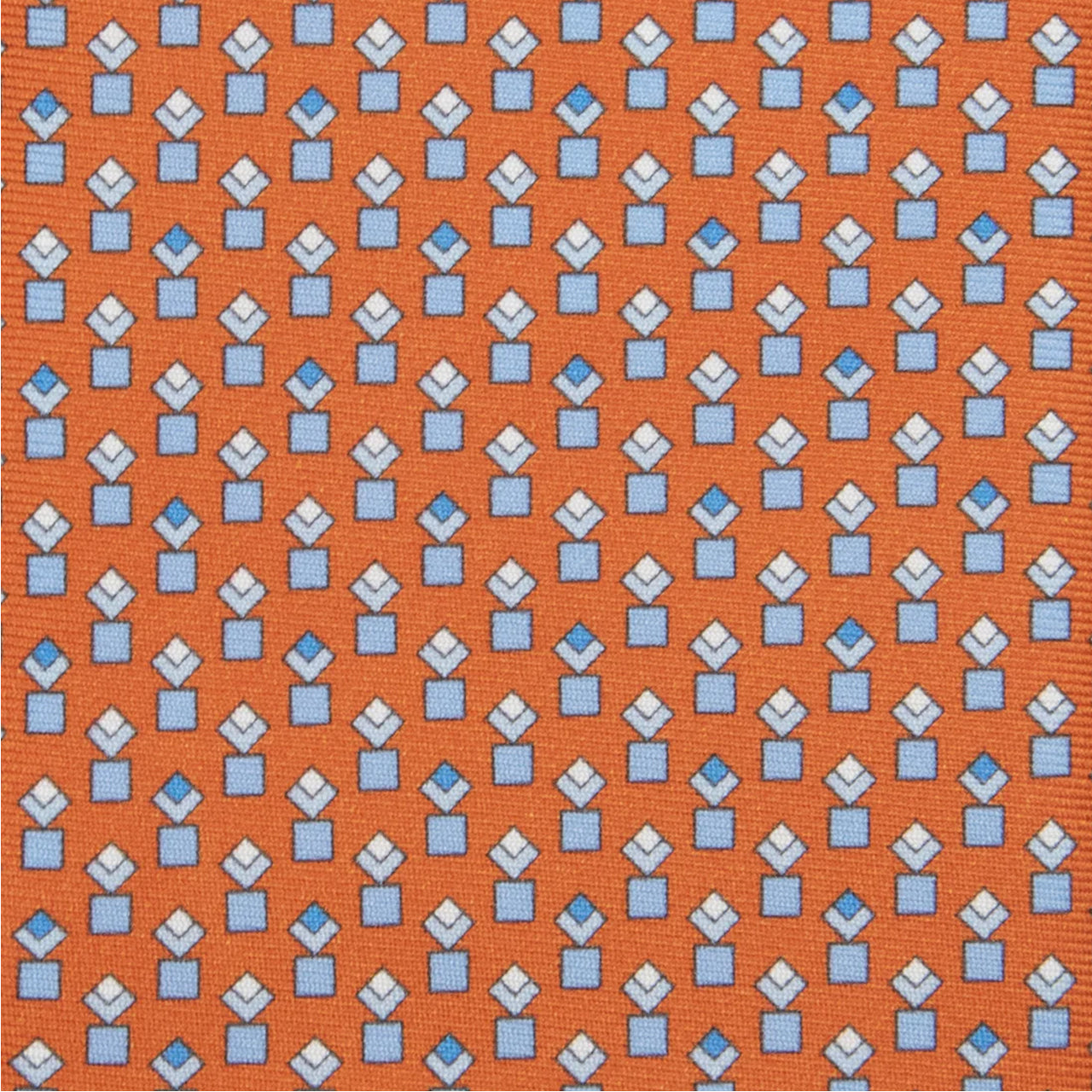 3-fold Tie in Geometric Pattern Orange - M34186