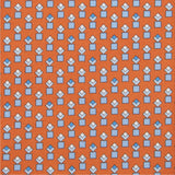 3-fold Tie in Geometric Pattern Orange - M34186