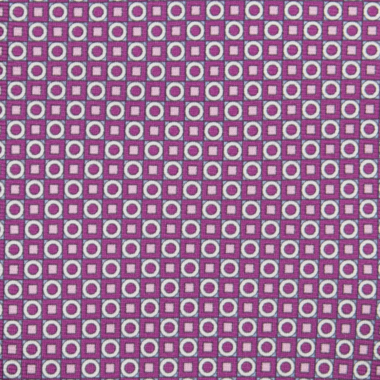3-fold Silk Tie with Geometric Pattern in Magenta - M49115
