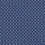3-fold Tie in Silk with Blue Orange Linked Pattern - MO9962