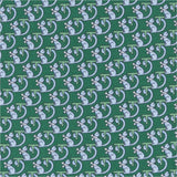 3-fold Silk Tie with Kitten Pattern Green - M49155