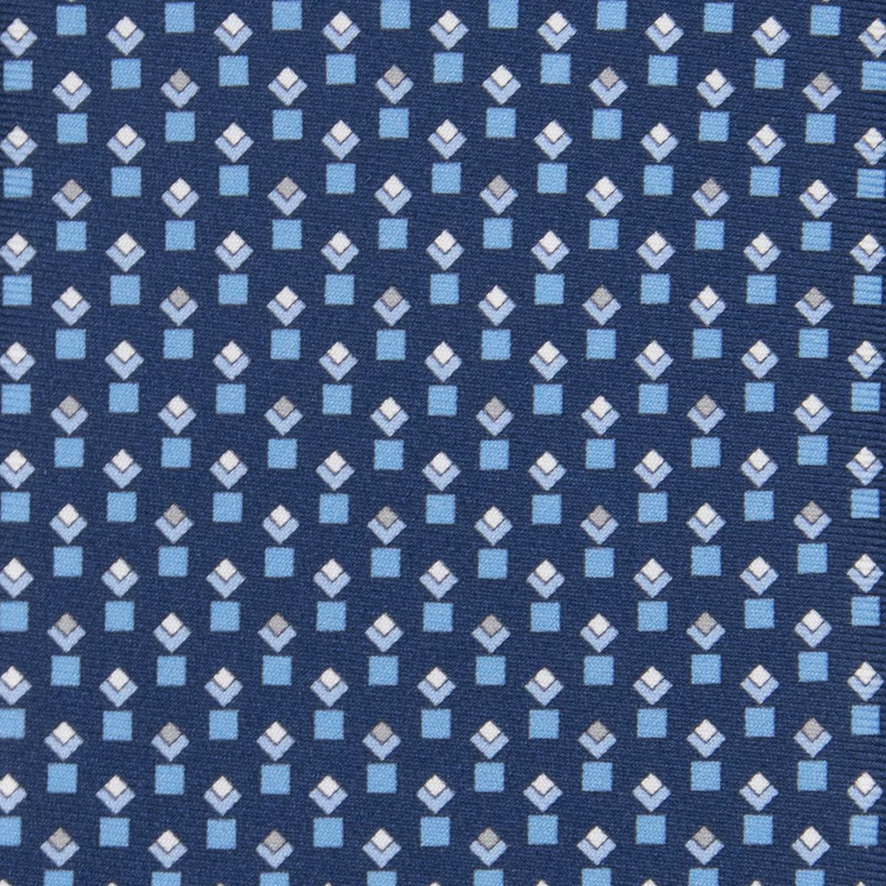 3-fold Tie in Geometric Pattern Blue Gray Silk - M34186