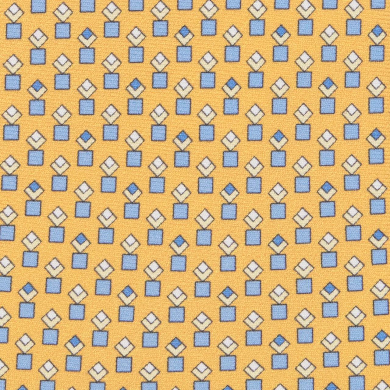 3-fold Tie in Geometric Pattern Silk Yellow - M34186