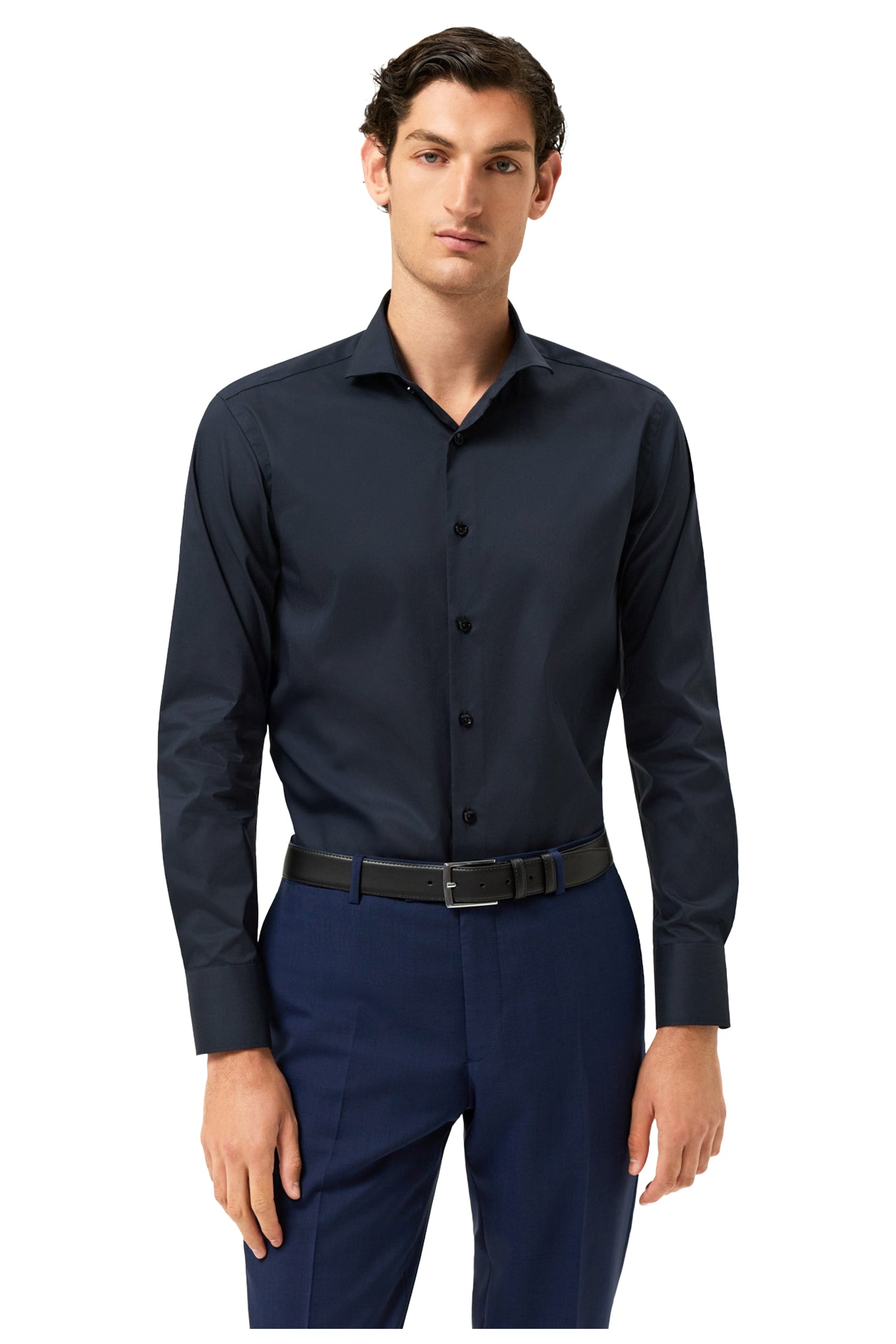 Slim Fit Cotton Stretch Travel Shirt With Dublin Collar