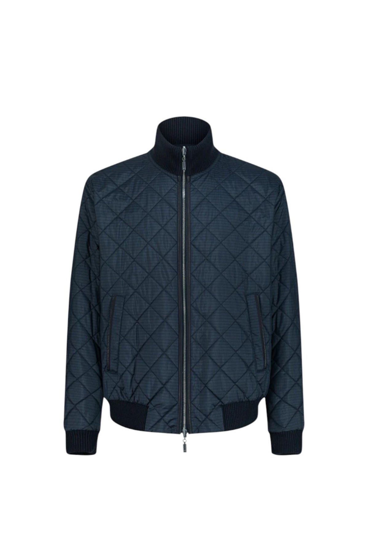 Puffer Jacket with Modular Zip Construction Navy Blue