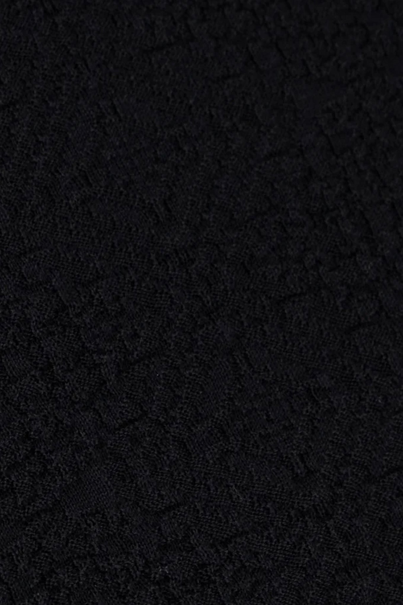 Wool Silk Polo Half Zip Pebbled Knitwear Black