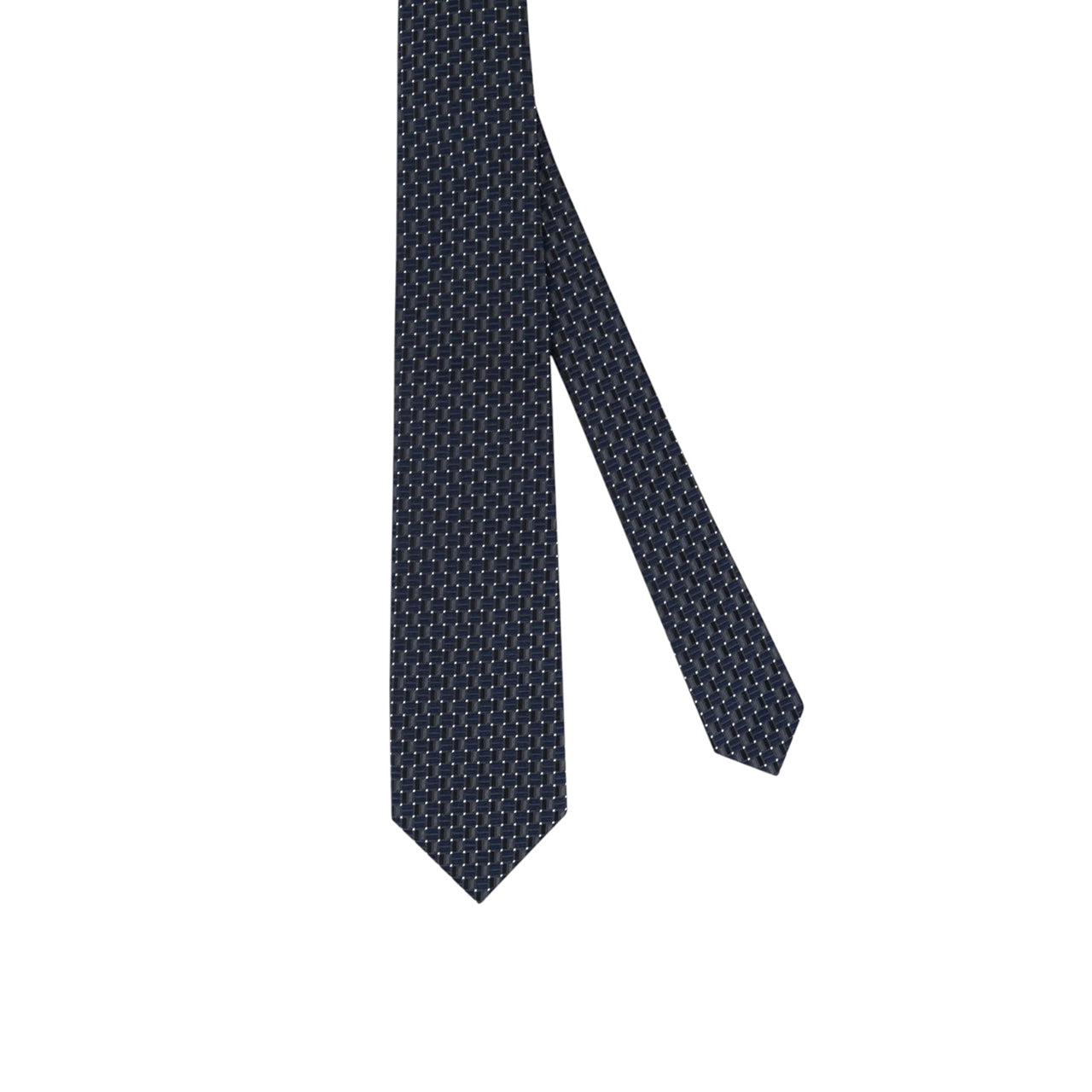 100% Silk Tie with Twill Weave and Micro Dot Pattern Charcoal