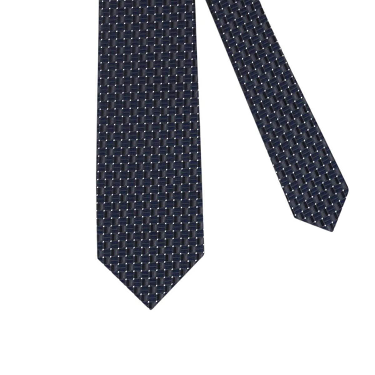 100% Silk Tie with Twill Weave and Micro Dot Pattern Charcoal