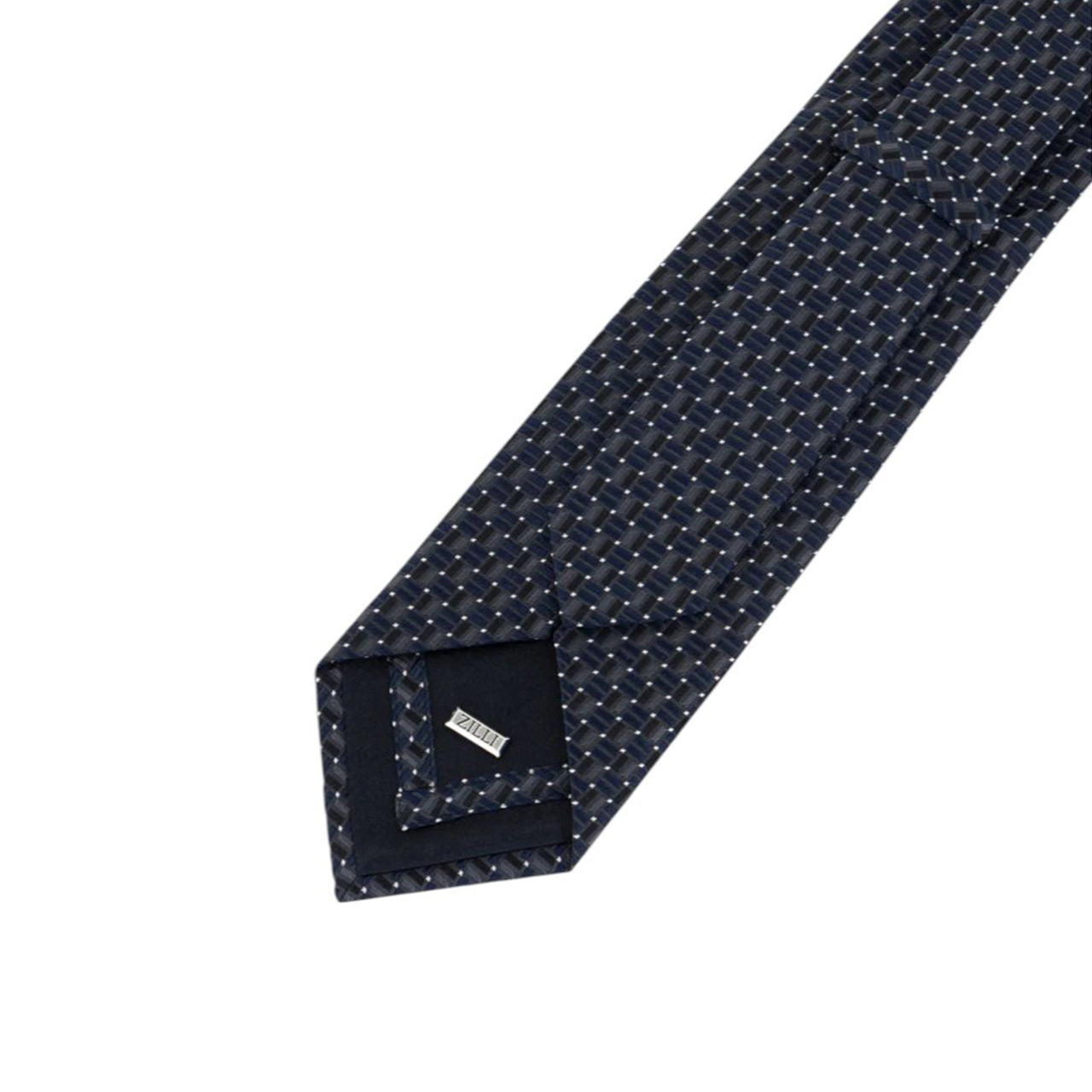 100% Silk Tie with Twill Weave and Micro Dot Pattern Charcoal