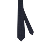 Silk Tie Micro Squares Dark Navy