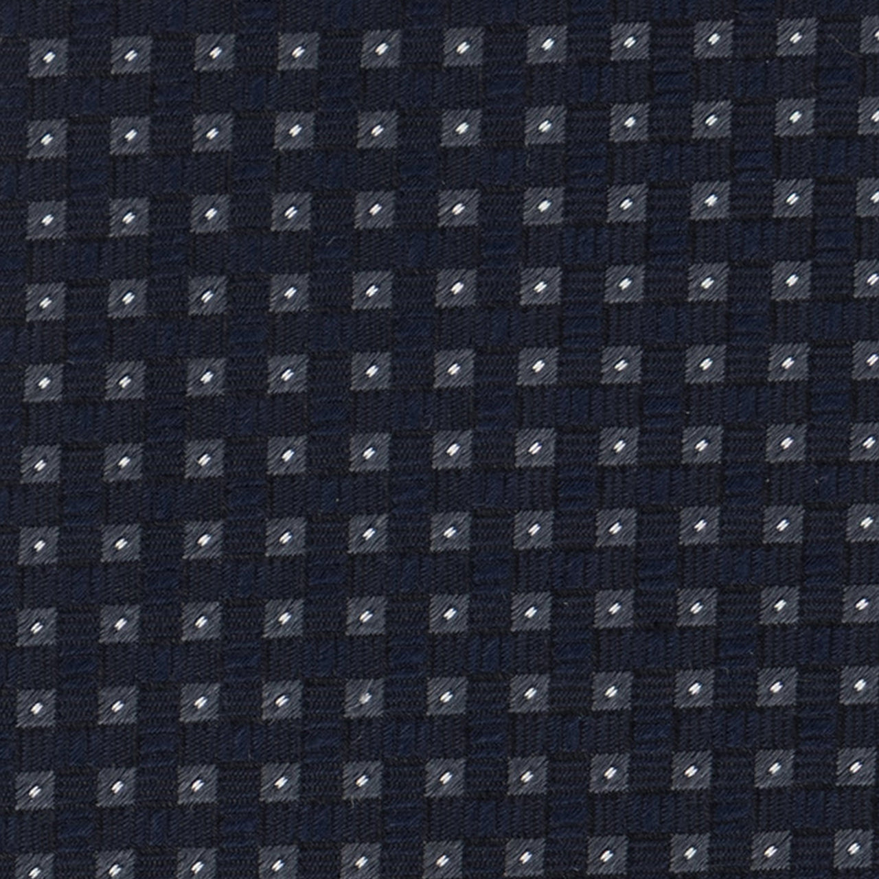 Silk Tie Micro Squares Dark Navy