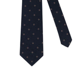 Wool Silk Pin Dot Tie Dark Blue