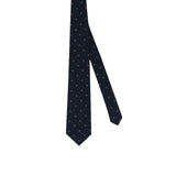Wool Silk Pin Dot Tie Dark Blue