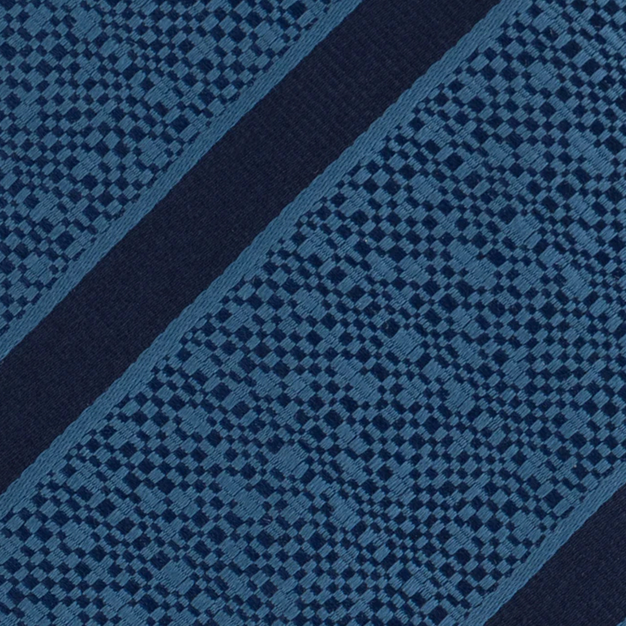 100% Silk Knitted Diagonal Stripe Tie Medium Blue