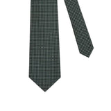 English green Pinhead tie with white polka dot pattern 8 cm