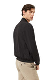 Knitted-Collar Wool Bomber Jacket