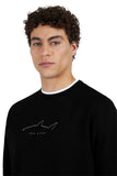 Cotton sweatshirt with Active Fleece and embroidered Shark