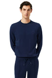Cotton Fleece Crewneck Sweatshirt With Chest Logo Print