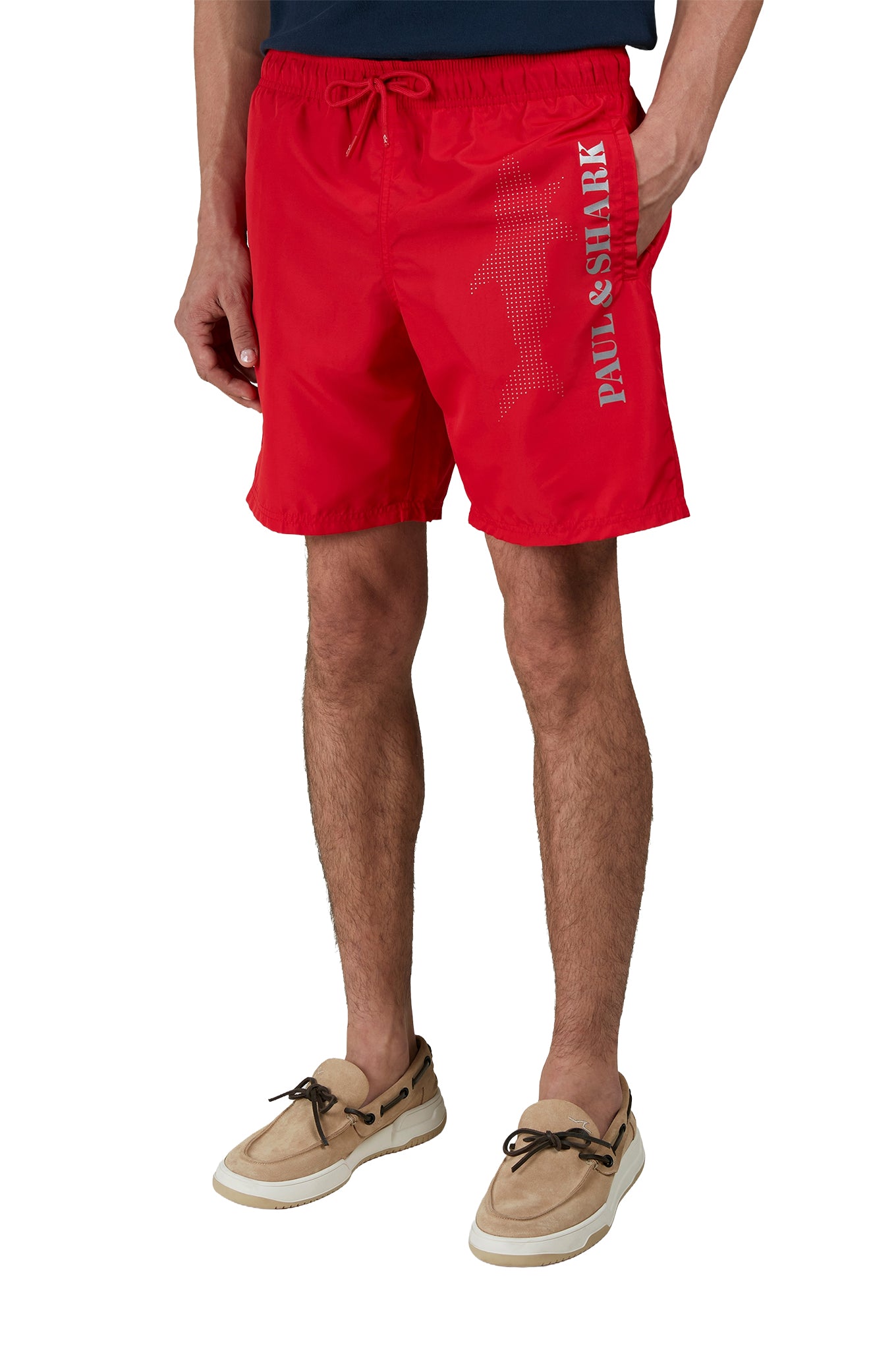 Swimsuit with reflective logo print