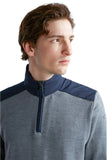 MENS WOOL HALF ZIP SWEATER WITH TYPHOON INSERT STEEL