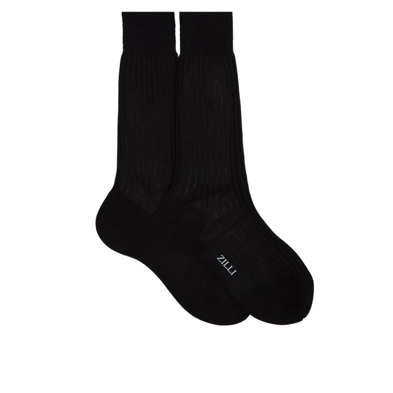Black mid calf socks in cotton